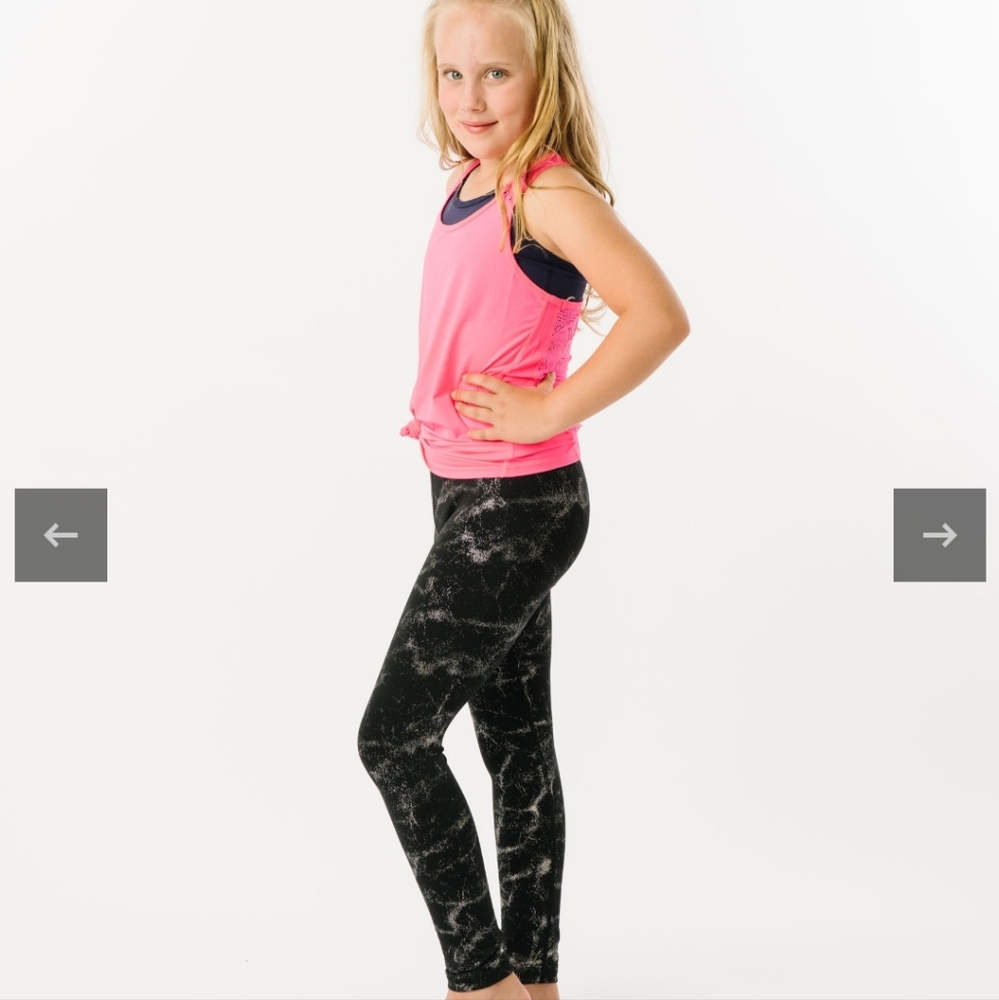 Girls black Reflective legging